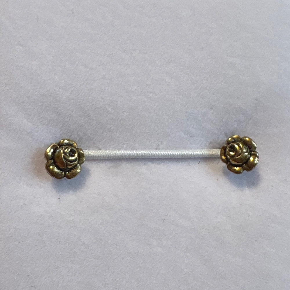 Gold Tone Rose Flower Stud Earrings Vintage Style Floral Petite Dainty Pierced